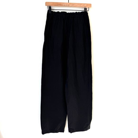 TOTEME Black Stretch Linen Slacks Wide Leg Elastic Waist Pant- 32 EU /0 US - Picture 10 of 11